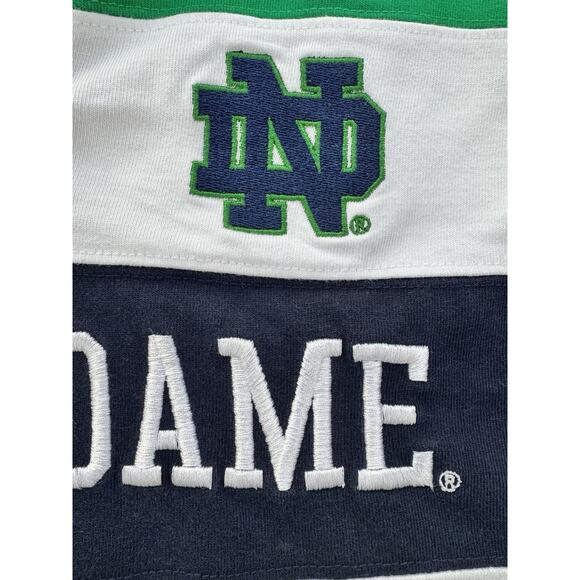 Notre Dame Striped Rugby Polo Shirt Mens Small Preppy Embroidered Smart Classic - Picture 5 of 11
